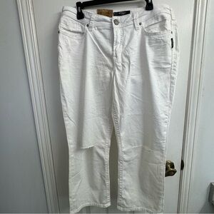 Silver Jeans Suki White Distressed Capri Jeans 16 L24 High Rise Stretch NWT